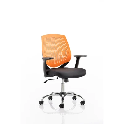 Image of Dura Chair with Arms Orange Back Black Seat