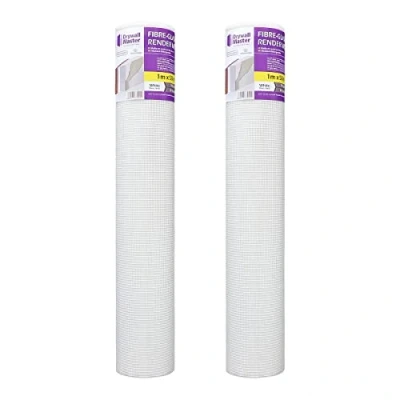 Image of Drywall Master Fibre Glass Plastering &amp; Rendering Render Mesh DM22415 1m x 50m, 160g/m2, 4mm White (Pack of 2)