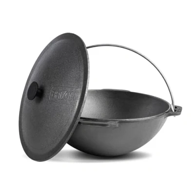 Image of Brizoll Asia Wok 12 litres with Cast Iron Lid, Black, KA12 1