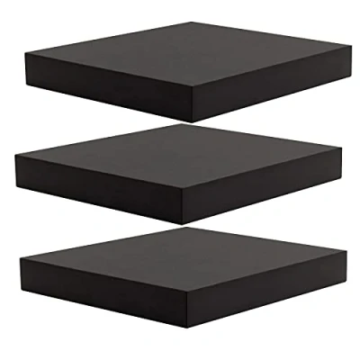 Image of WOLTU 3 Pcs Floating Shelf Black Wooden Wall Storage Display 30cm Long RG9371sz