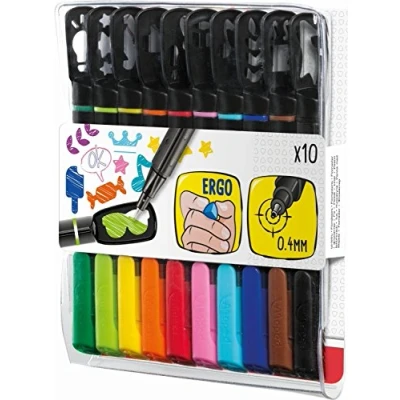 Image of Maped Graph&#039;Peps Fineliner with Stencil Caps (Pack of 10)
