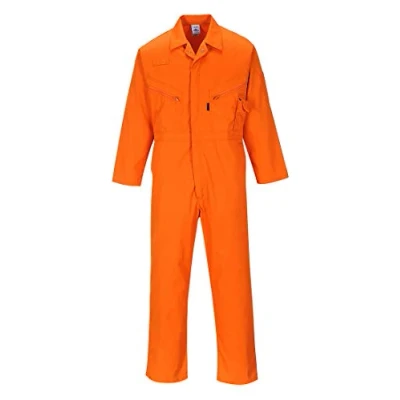 Image of Portwest C813 Men&#039;s Liverpool Lightweight Safety Coverall Boiler Suit Overalls Orange, Large