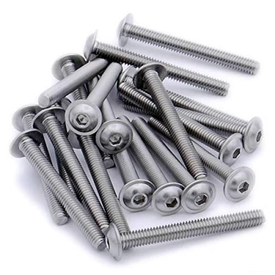 Image of M3 (3mm x 10mm) Flanged Hex Socket Button Machine Screw (Bolt) Stainless Steel (A2) (Pack of 20)