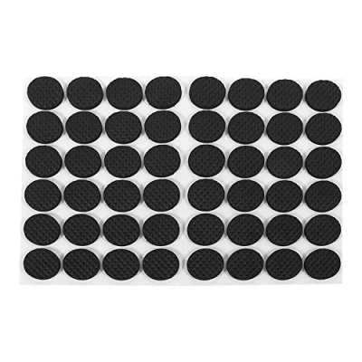 Image of Zerodis 48Pcs Circular Black Non slip Self Adhesive Rubber Feet Pads Protectors Furniture for Cabinets Small Appliances Electronics Picture Frames Drawers Cupboards