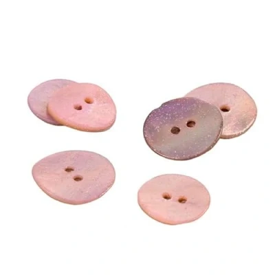 Image of MYMERCERIE Pack of 6 Mother Pearl Buttons with Glitter Baby Pink 15 mm