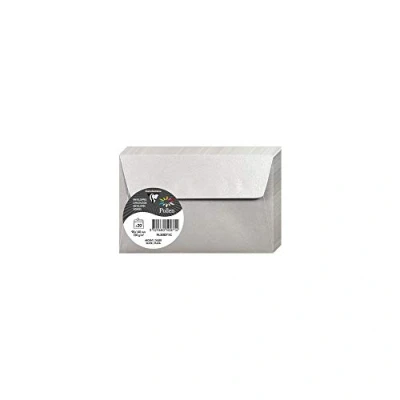 Image of Clairefontaine Ref 50071C Pollen Iridescent Adhesive Envelopes (Pack of 20) 90 x 140mm in Size, 120gsm Paper, Easy to Peel Strip Silver