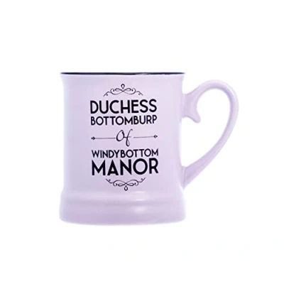 Image of Boxer Gifts &#039;Duchess Bottomburp&#039; Victoriana Mug Hilarious Rude Novelty Victorian Themed Pastel Homeware Funny Gift for Him, Violet