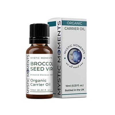 Image of Mystic Moments Organic Broccoli Seed Virgin Carrier Oil 10ml Pure &amp; Natural Perfect For Hair, Face, Nails, Aromatherapy, Massage and Dilution Vegan GMO Free