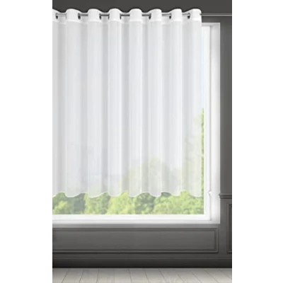 Image of Eurofirany LUCY Voile Curtain, Sheer Curtain with Eyelets 1 Unit, Bedroom, Living Room, Kitchen, W118 x L63, White