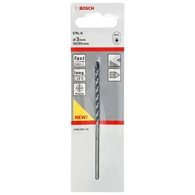 Image of Bosch Professional 1x CYL 5 Concrete Drill Bit (for Concrete, Ø 3 x 90 mm, Robust Line, Accessories for Impact Drills)