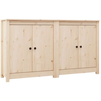 Image of vidaXL Sideboards 2 pcs 70x35x80 cm Solid Wood Pine