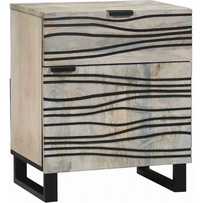 Image of vidaXL Bedside Tables with Drawer White and Black 50 x 33 60 cm