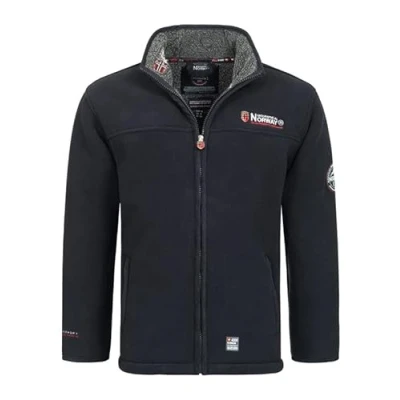 Image of Geographical Norway Ubolt Men Men&#039;s Warm Thick Fleece Zip Winter Sweatshirt Jacket Soft Long Sleeve Lined Ideal Autumn (Marine blue S)