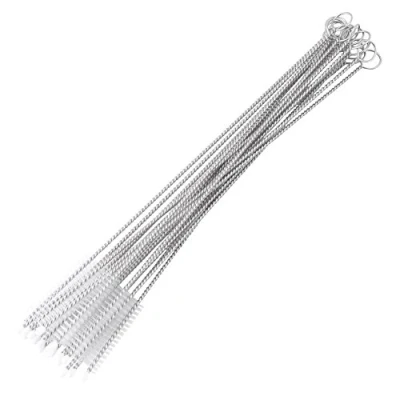 Image of TOPINCN Bottle Brush Stainless Steel Wire Bristles Set for Cleaning Welding Slag Stain And Rust Curved Handle