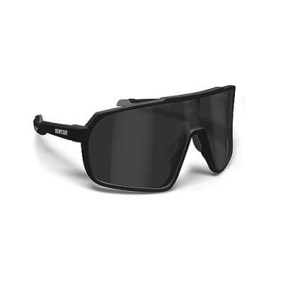 Image of BERTONI Sport Cycling MTB Running Sunglasses for Men Women in TR90 100% UV Block mod. GEMINI (Matt Black/Shiny Black Silver Mirror Lens)
