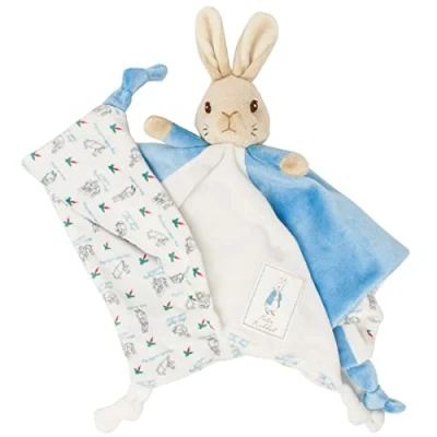 Image of Official Peter Rabbit Comfort Blanket Beatrix Potter Soft Toy for Babies and Toddlers