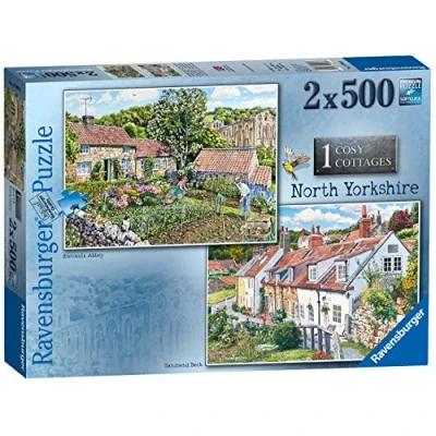 Image of Ravensburger Cosy Cottages No.1 North Yorkshire 2x 500 Piece Jigsaw Puzzles for Adults &amp; Kids Age 10 and Up