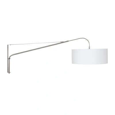 Image of Elegant Classy Wall Lamp with Shade Steel Brushed
