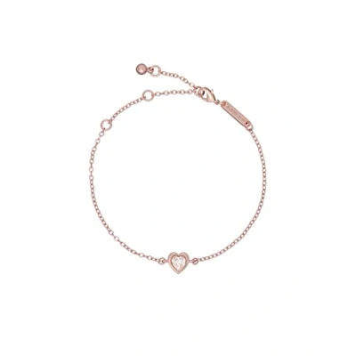 Image of Ted Baker Hansa Crystal Heart Bracelet For Women (Rose Gold/Crystal)
