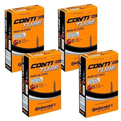 Image of 4 x Continental Bike Inner Tube Race 28 700 20 25 Presta 42mm cycle valve,Black