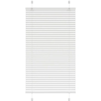 Image of vidaXL Pleated Blind White 80x100 cm Fabric Width 79.4 Polyester