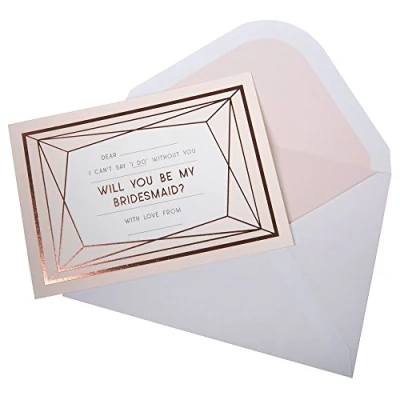 Image of Neviti Geo Blush Bridesmaid Cards with Envelopes, Pack of 3