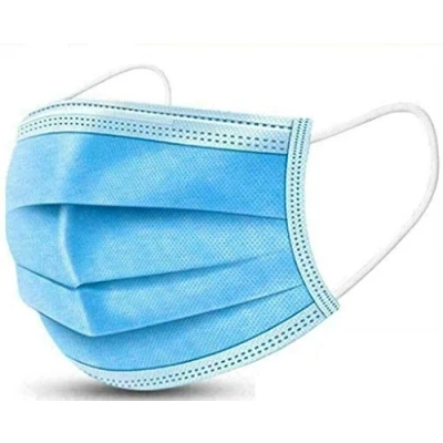 Image of True Face (Pack of 100) 3 Ply Safety Mask Earloop Protection Polypropylene Filtration Blue Masks UK Quality Packaging