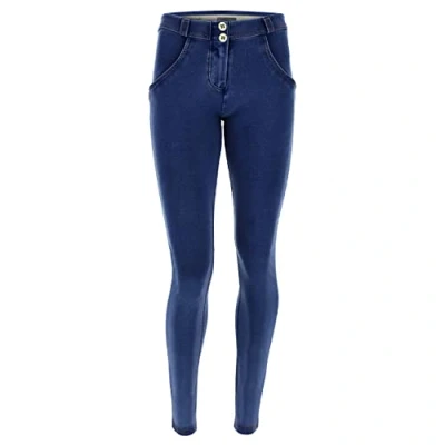 Image of Freddy WR.UP® Regular Rise Skinny fit Trousers in Dark Denim Jeans Yellow Seam Extra Small