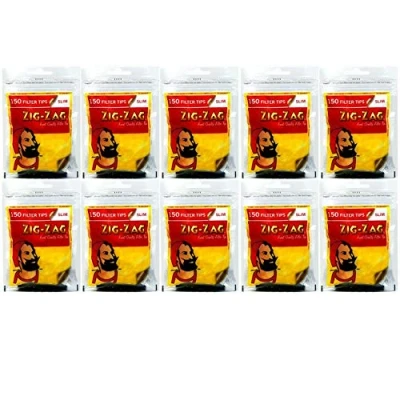 Image of Zig Zag 150 4500 x SLIM Cigarette Tobacco Filter Tips Resealable Bag Rolling Smoking RED UK FREE P&amp;P (10 Packs (1500 Tips))