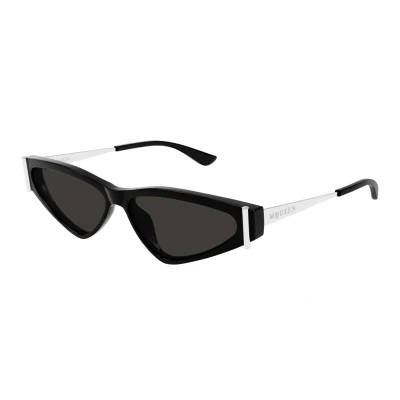 Image of Alexander Mcqueen AM0493S Sunglasses black/silvergrey, Women&#039;s, Size: 57, Black/silver grey