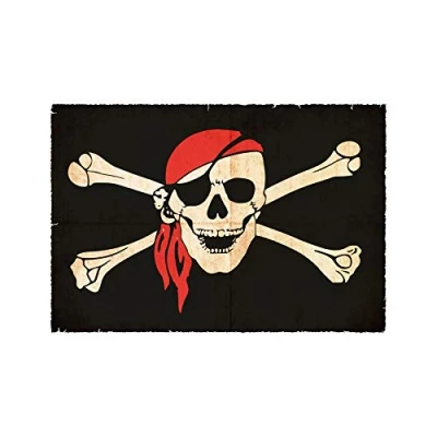 Image of Wee Blue Coo Painting Jolly Roger Flag Crossbones Skull Pirate Ship Wall Art Print