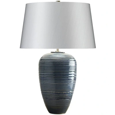 Image of Poseidon 1 Light Table Lamp Blue Glaze Finish, E27