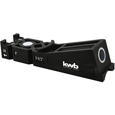 Image of Kwb Pocket Hole Drilling Jig Incl. 9 mm Drill Bit, Depth Stop and TX 20 Bit 150 mm, 122 38 Board Thicknesses