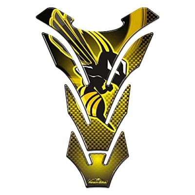 Image of Resin Bike Motorcycle 3D Stickers Compatible with Honda Hornet. Tank Protector Protection from Bumps and Scratches. Yellow Gadget Moto