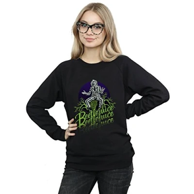 Image of Absolute Cult Beetlejuice Women&#039;s Faded Pose Sweatshirt Black Large