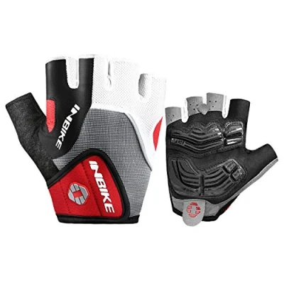 Image of INBIKE Cycling Gloves Men Gel Padded Half Finger Road Cycle Bike Bicycle for Biking Mens (Red XXL)