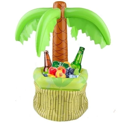 Image of Inflatable Palm Tree Drinks Cooler Blow Up Hawaiian Party Accessory Decoration Summer Ice For Drink