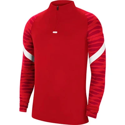 Image of NIKE Men&#039;s Dri fit Strike Soccer Jersey For Training With Zip 1 4, University Red/Gym Red/White/White, XL UK
