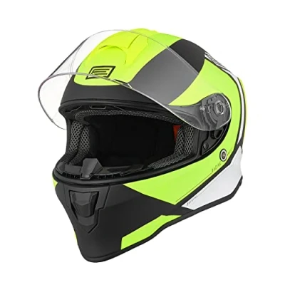 Image of ORIGINE On Road Full Face Helmet Motorcycle with Ventilation ECE (BOLT MATT FLIO YELLOEW BLACK,L)