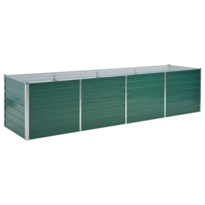 Image of vidaXL Green Garden Raised Bed Large Heavy Duty Galvanised Steel Rectangular Outdoor Planter, Ideal for Gardening, Easy to Assemble