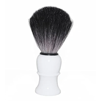 Image of Pure Badger Hair Shaving Brush in Black/White Coloure Solid Plastic Handle It Won&#039;t Disappoint You! (White)