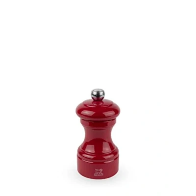 Image of PEUGEOT Bistro 10 cm Salt Mill Classic Grind System Made with PEFC Certified Wood Lifetime Guaranteed Mechanism in France Bistrorama Red Colour