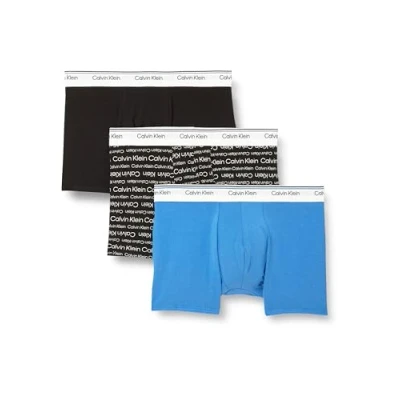 Image of Calvin Klein Trunk 3 PK Men&#039;s, BLACK (BLACK/WRAPPED LOGO_BLACK/REGATTA), S