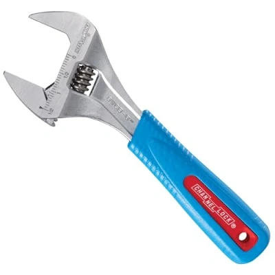 Image of Channellock 8WCB 8 Inch WideAzz Adjustable Wrench1.5 Wide Jaw OpeningPrecise Design Grips Tight Even in SpacesMeasurement Scales Engraved on The ToolCode Blue Comfort Grip