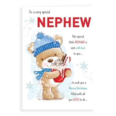 Image of Piccadilly Greetings Cute Christmas Card Nephew 9 x 6 inches