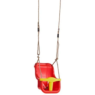 Image of Little Duck Bear High Back Baby Swing Seat With 3 Attachment Point T Bar For Children&#039;s Frames, Child Safety Feature And Belt Red/Yellow.