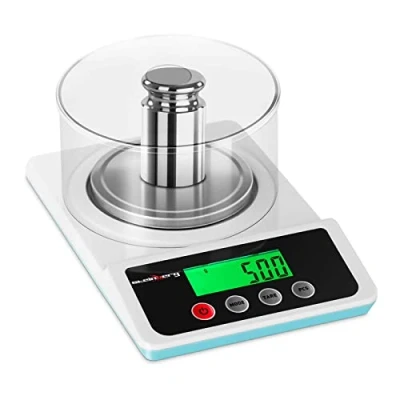 Image of Steinberg Systems Digital Precision Scale Tabletop Laboratory Weighing Professional LCD Display 500g/0.01g SBS LW 500 (3xAAA Batteries, Platform 10cm, Stainless Steel, Plastic, 6 Units)