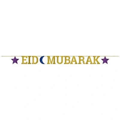 Image of Amscan 120359 Glitter Letter Banner Eid