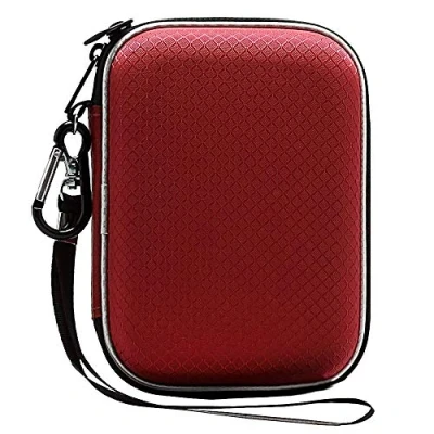Image of Lacdo External Hard Drive Carrying Case for Western Digital WD My Passport Mac Ultra/WD Black P10/WD Elements 2.5 inch EVA Portable Storage Cable HDD 1TB 2TB 3TB 4TB 5TB Travel Cover, Red