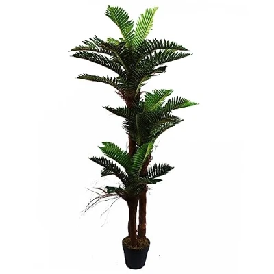 Image of Leaf Large Artificial Tree, 125cm Uv Outdoor Palm, 150cm